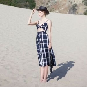 Reformation Riley Plaid Cutout Dress